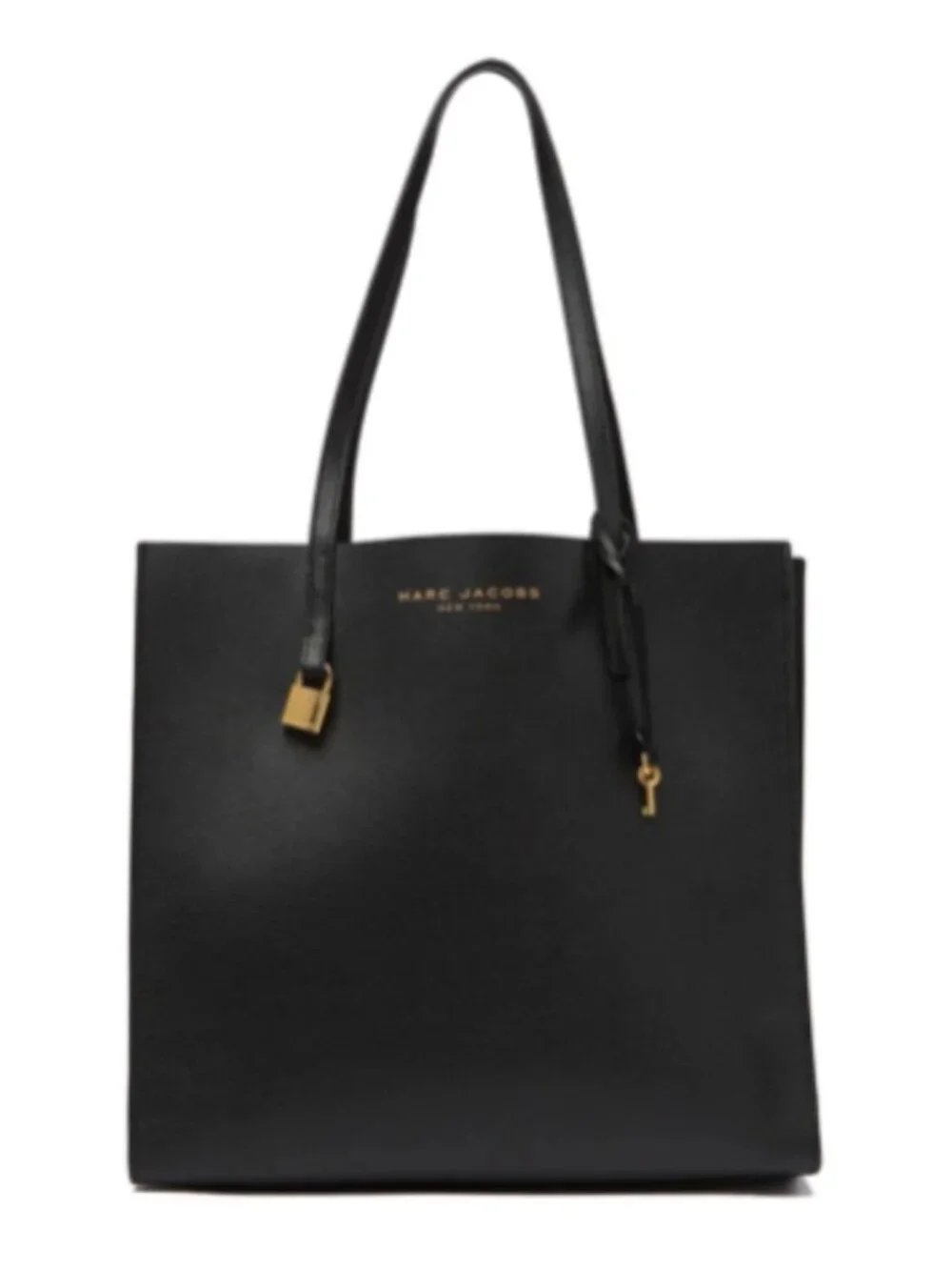 Marc Jacobs The Grind Black Leather Tote Shoulder Bag